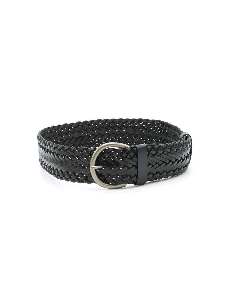 Vimoda Plaited Leather Belt Black