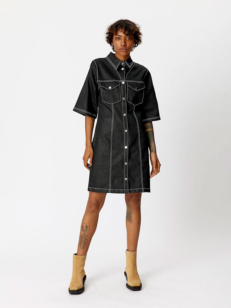 H&M | Dresses | Black Oversized Jean Dress | Poshmark