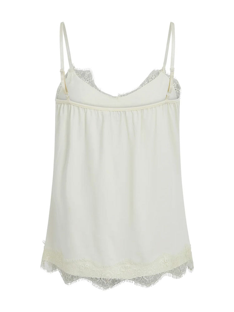 CC Heart Lace Cami Top Off White