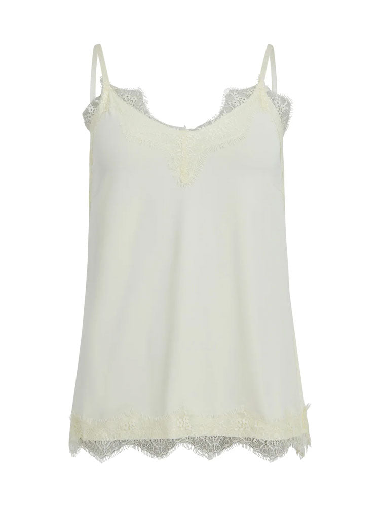 CC Heart Lace Cami Top Off White