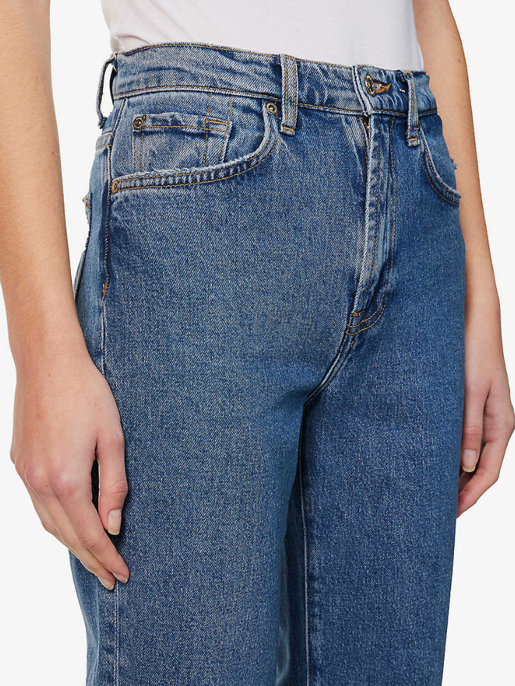 7 For All Mankind Logan Stovepipe Blaze Jeans with Raw Cut Hem