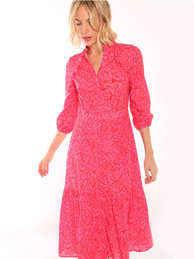 Vilagallo Brielle Dress Ikat Pink