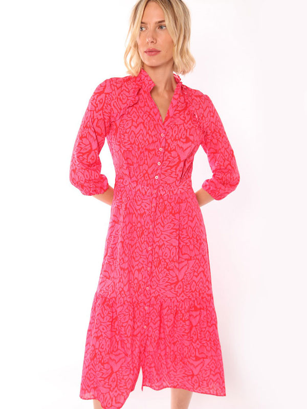 Vilagallo Brielle Dress Ikat Pink - Renee’s