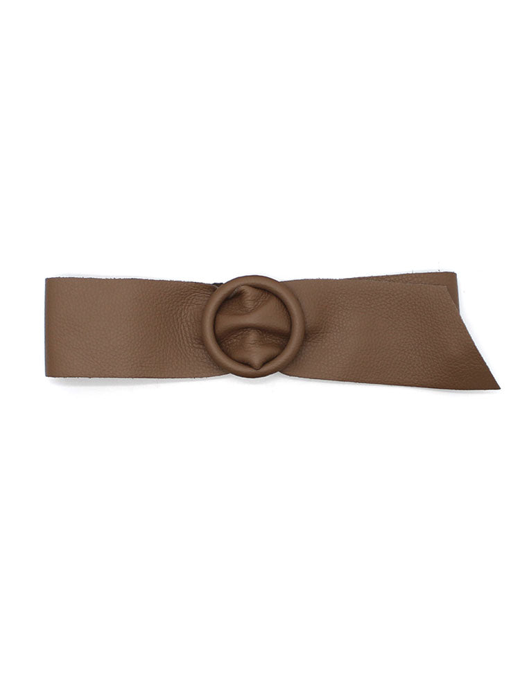 Vimoda Super Soft Grained Leather Slide Belt Taupe